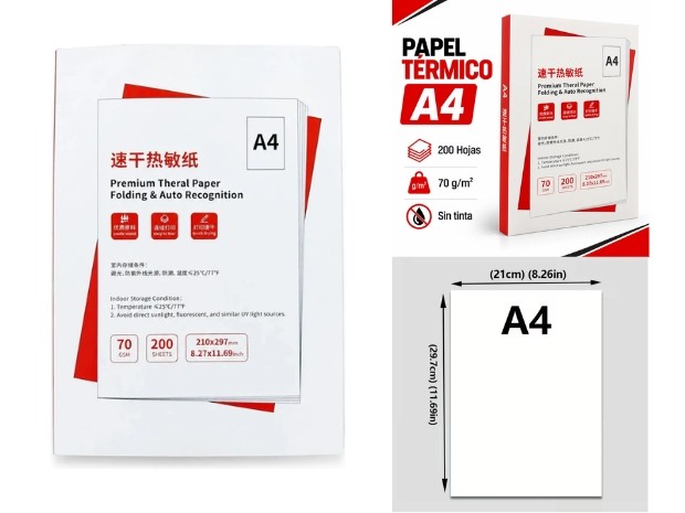&ua RESMA PAPEL PARA SECADO RAPIDO IMPRESORA TERMICA DYJ-DYZ10